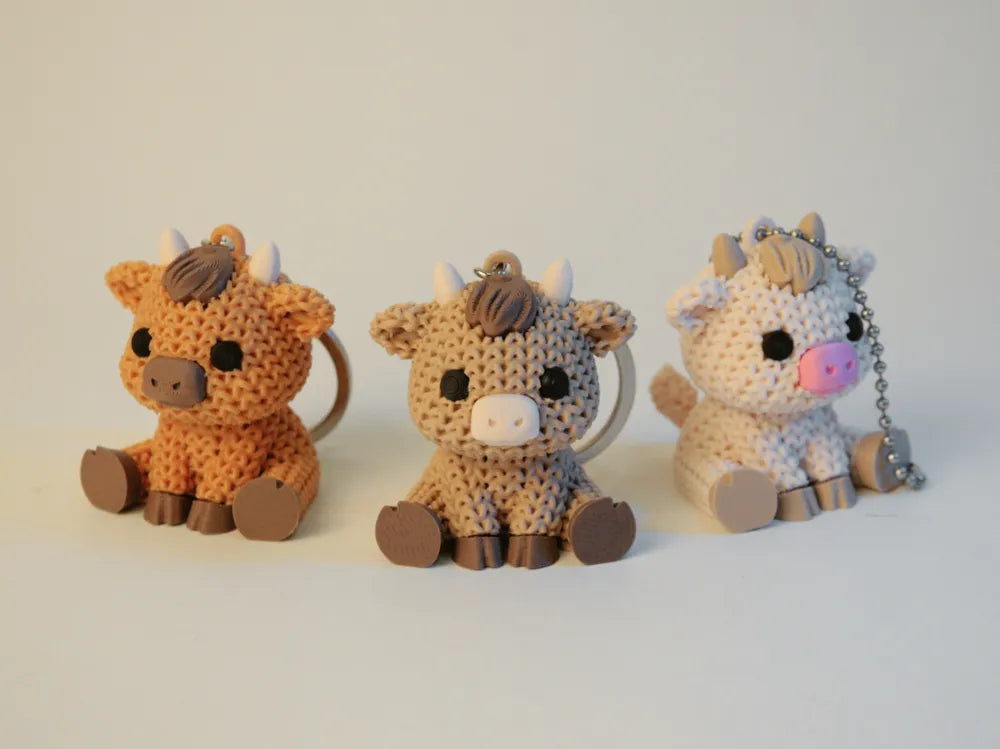 Knitted Cow keychain