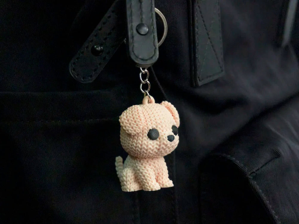 Knitted Puppy keychain